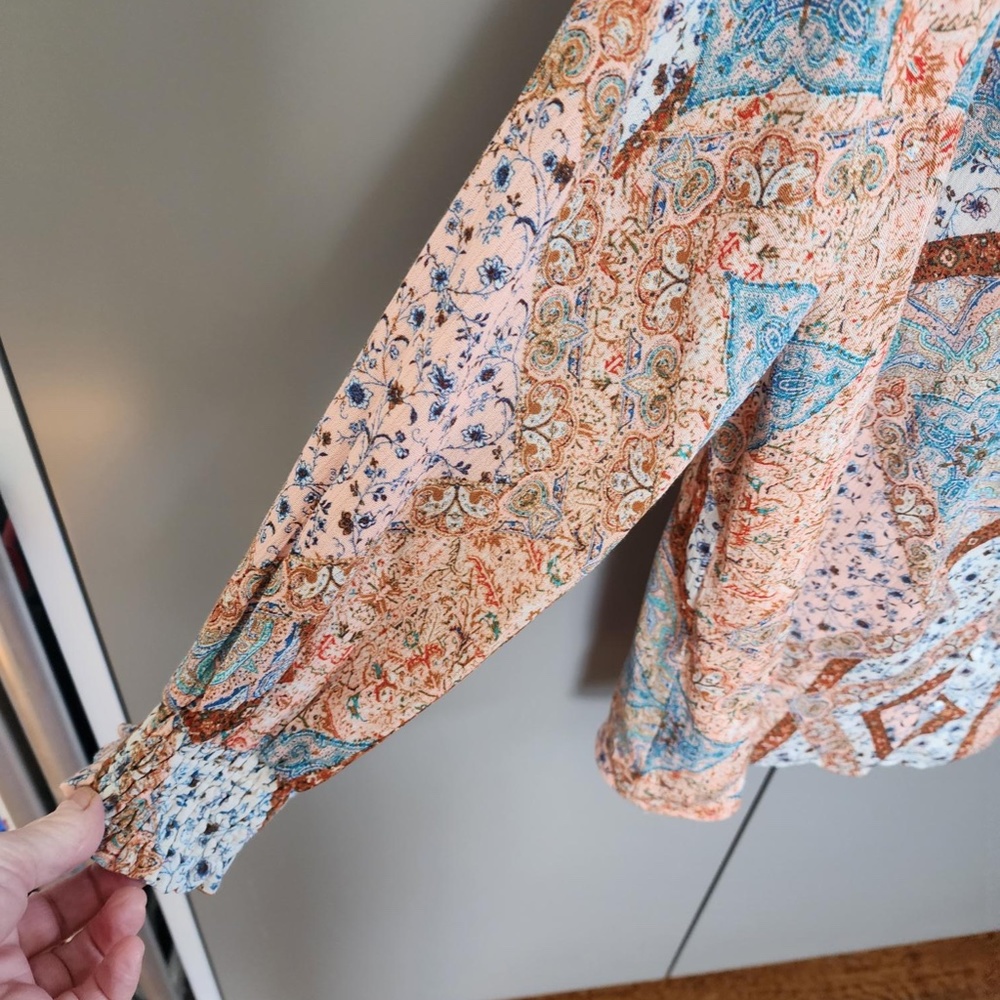 Rose & Olive Mixed Patchwork Pattern Boho Tunic B… - image 6